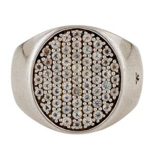 TOM WOOD STERLING SILVER TOPAZ SIGNET COCKTAIL RING